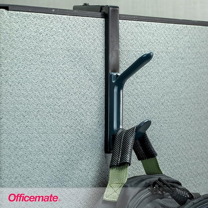 Officemate Double Coat Hooks for Cubicle Panels, Adjustable 1.25-3.5 Inch - Image 5