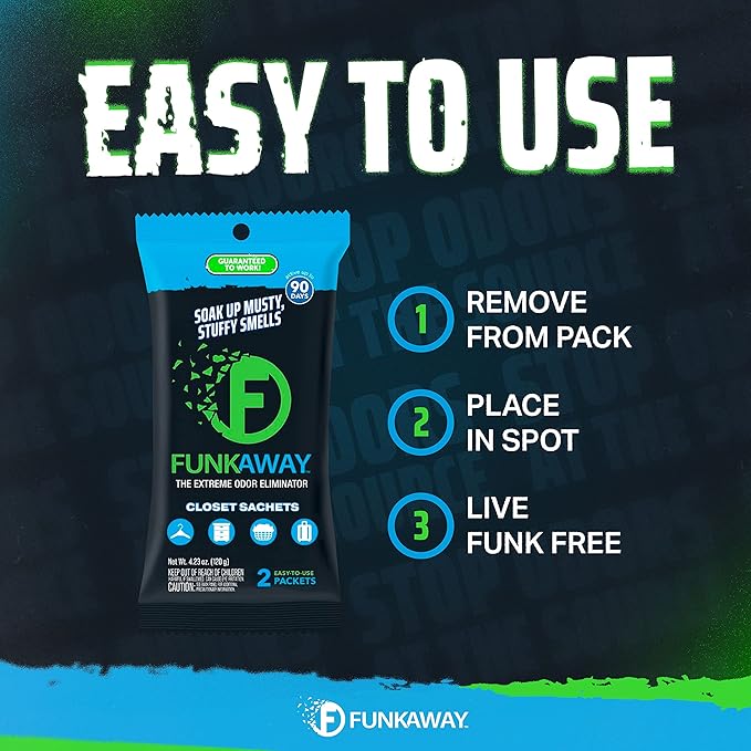 FunkAway Extreme Odor Eliminating Closet Sachet, Odor Absorbing Packet Ideal - Image 5