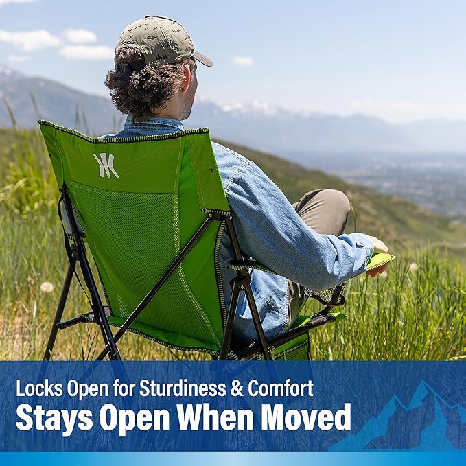 Kijaro Dual Lock Folding Camp Chairs - Versatile for Sports, Outdoors & Lawns - Locks Positions - Maldives Blue - Image 14