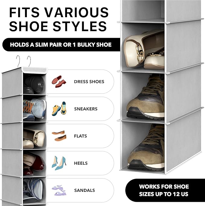 Simple Houseware 10 Shelves Hanging Shoes Organizer Holder - Image 3