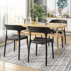 VECELO 4 Pack Plastic Stacking Chairs, Stackable Dining Chairs for Kitchen Restaurant Patio, Portable Indoor Outdoor Use, No Assembly Required, Black - Image 2