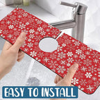 Christmas Merry Xmas Sink Splash Guard Santa Claus Faucet Absorbing Mat Fast - Image 5