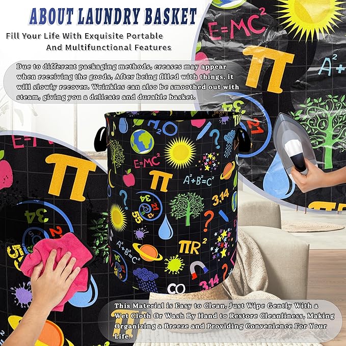 Funny Laundry Basket Oxford Cloth Foldable Geometry Pattern Laundry Hamper - Image 8