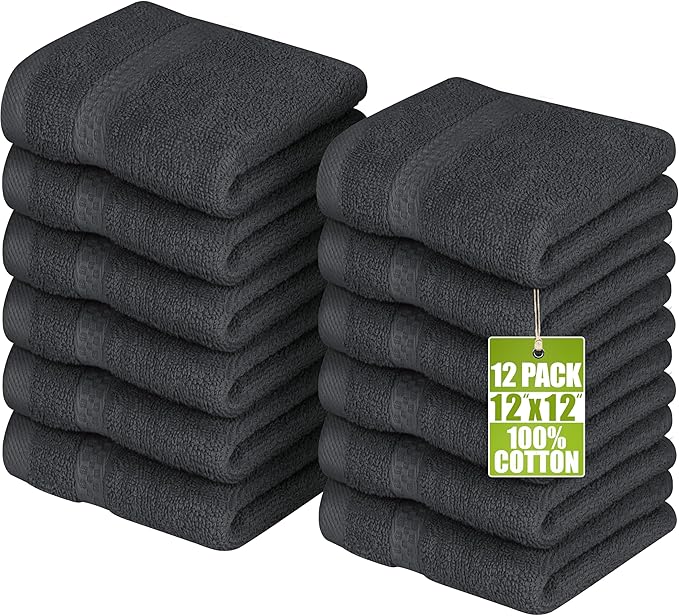 Utopia Towels 12 Pack Premium Wash Cloths Set, 12 by 12 Inches, 100% Cotton by UTOPIATOWELS