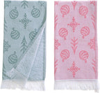 sea me at home Christmas Hand Towels Set of 2, Festive Holiday Bathroom & by seameathome