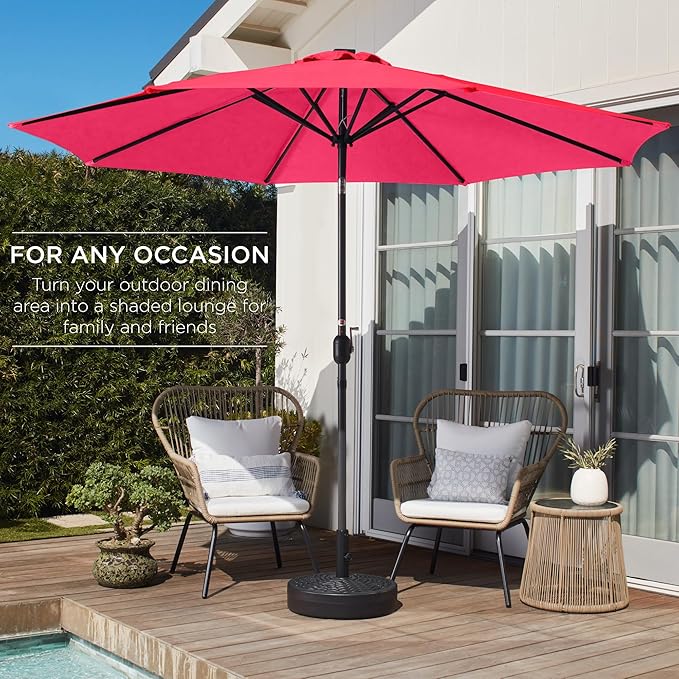Best Choice Products 10ft Outdoor Table Compatible Steel Polyester Market Patio Umbrella w/Crank and Easy Push Button Tilt - Image 3