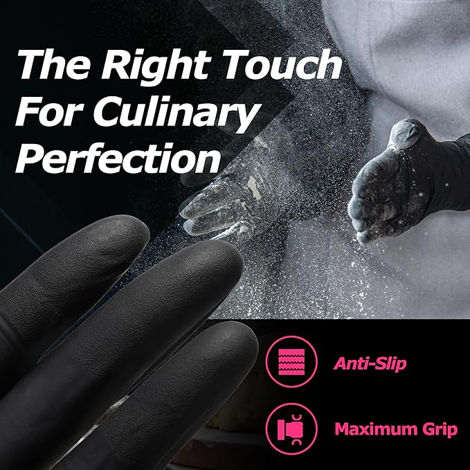MAMISON Black Nitrile Disposable Gloves, Powder-Free, Latex-Free, 4 Mil - Image 4