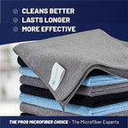 MW Pro Microfiber Cleaning Cloth | Black Gray Blue | 12 Pack | 16” x 16” | All - Image 2