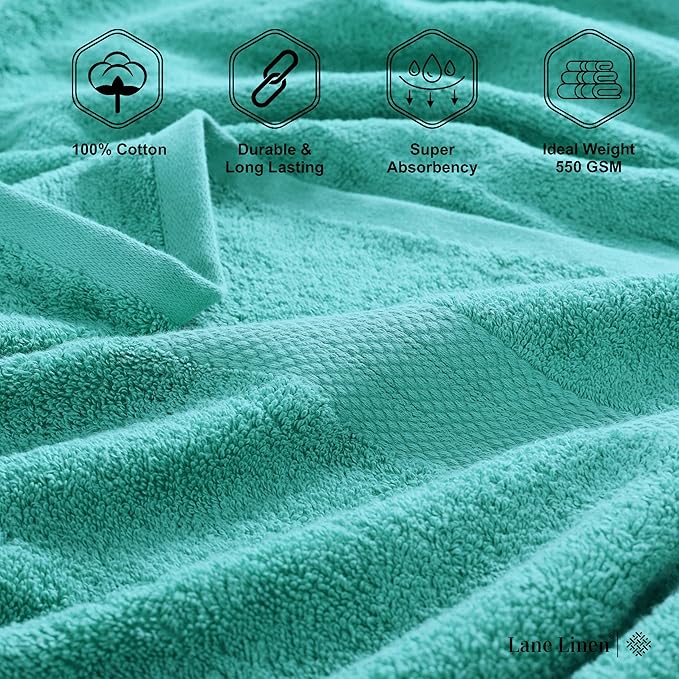 LANE LINEN Bathroom Towels Set- 100% Cotton Luxury Bath Towels - Image 6