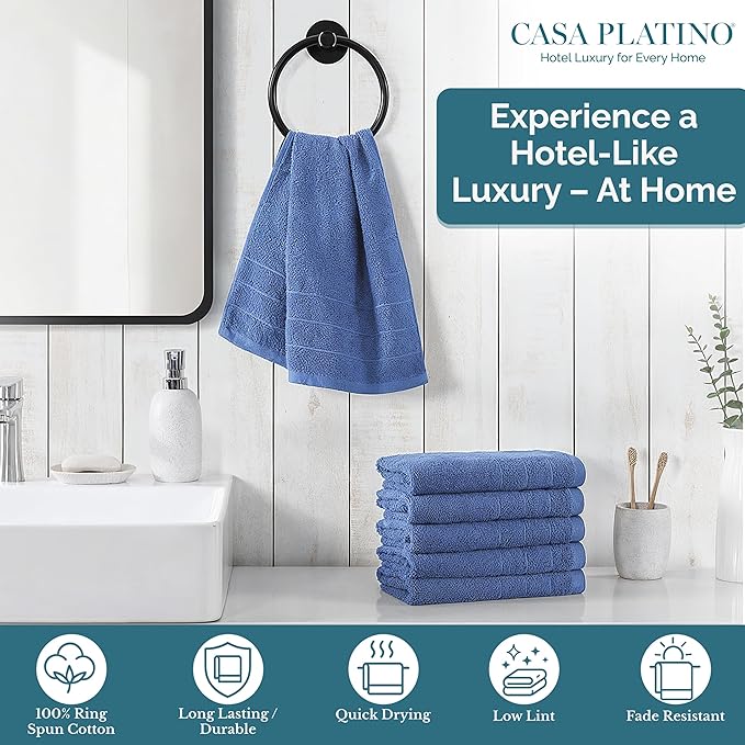 CASA PLATINO Bath Hand Towels for Bathroom - Image 2