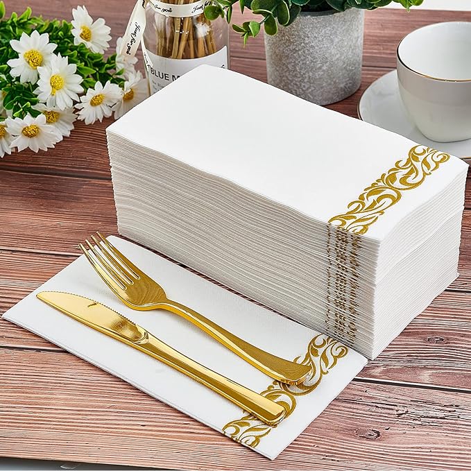 200 Pack Guest Towels Disposable Bathroom, Soft and Disposable Hand Towels - Image 2