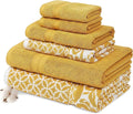 Modern Threads Trefoil Filigree 6-Piece 100% Cotton Towel Set – Reversible Yarn by ModernThreads