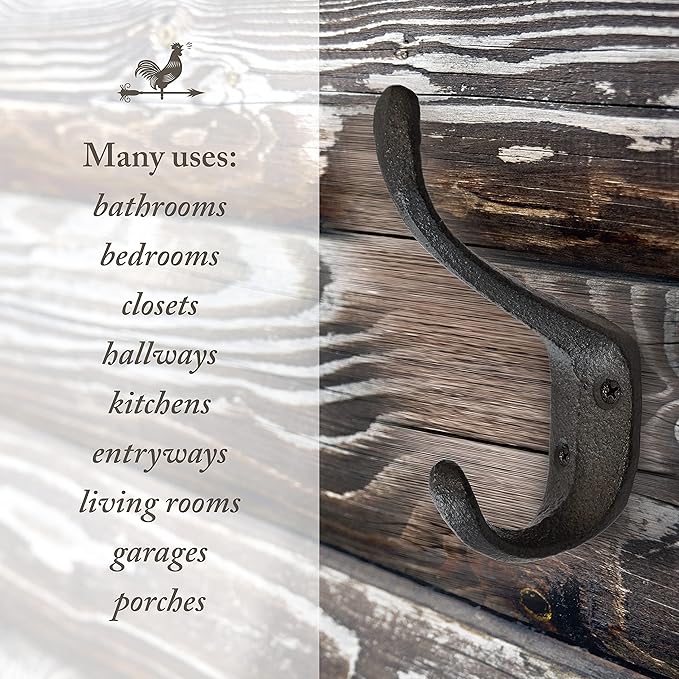 Rustic Cast Iron Coat Hooks - Image 6