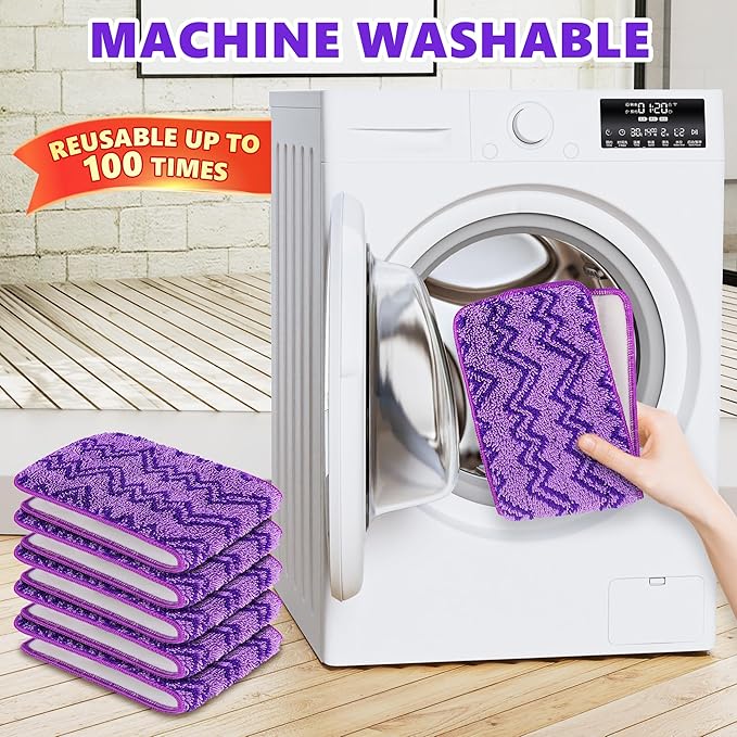 6 Pack Reusable Mop Pads Compatible - Image 6