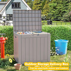 EasyUp 30 Gallon Outdoor Storage Box Waterproof, UV Resistant Outdoor Deck Box, Resin Deck Boxes for Garden Tools Equipment, Gray - Image 7