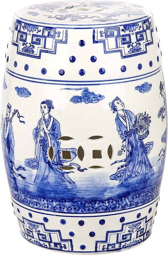 Safavieh Ocean Jewel Chinoiserie Ceramic Decorative Garden Stool, Blue by SAFAVIEH