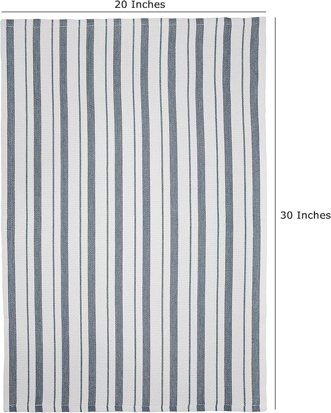 COTTON CRAFT - 4 Pack - Basket Weave Kitchen Towels - Grey - Cotton - Oversized - Image 2