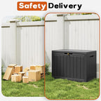 Outdoor Storage Box, Resin Deck Boxes Indoor and outdoor, Waterproof Storage Box Lockable Lid (Black, 50 Gallon) - Image 5