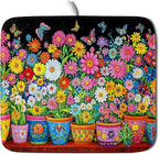 Colorful Floral Dish Drying Mat 16 X 18 Black Spring Flowers Absorbent by Giwawa