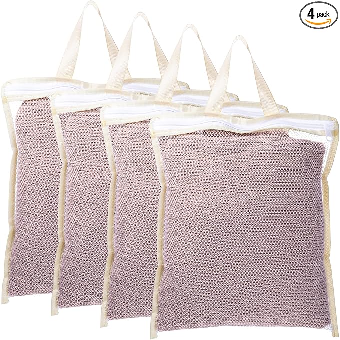 4Pcs Small Mesh Laundry Bags for Delicates Hanging Mini 12 x 10 Inches Durable by Ouligay