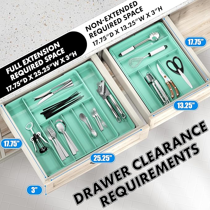Simple Houseware Expandable Kitchen Drawer Flatware Organizer - Image 3