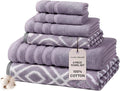 Modern Threads Oxford 6-Piece 100% Cotton Towel Set – Yarn Dyed Jacquard & by ModernThreads