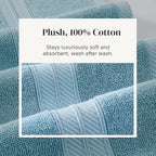 Modern Threads Trefoil Filigree 6-Piece 100% Cotton Towel Set – Reversible Yarn - Image 5