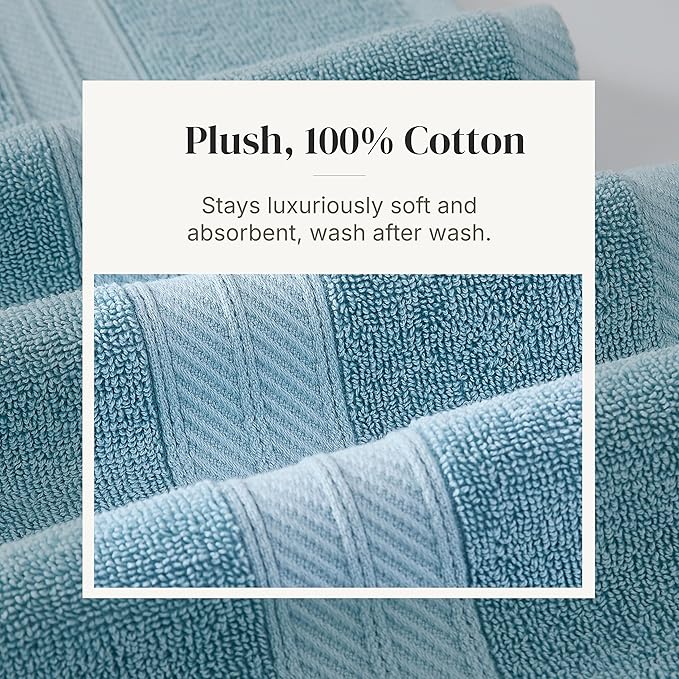 Modern Threads Trefoil Filigree 6-Piece 100% Cotton Towel Set – Reversible Yarn - Image 5