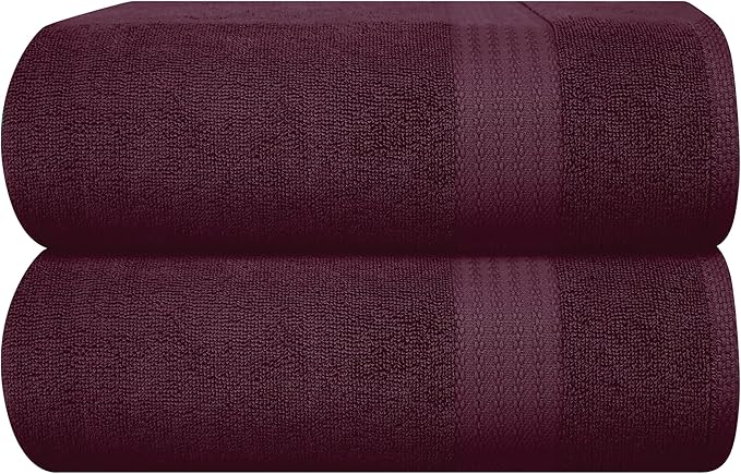 GLAMBURG Premium Cotton Oversized 2 Pack Bath Sheet 35x70-100% Pure Cotton by GLAMBURG