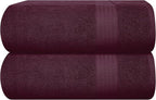 GLAMBURG Premium Cotton Oversized 2 Pack Bath Sheet 35x70-100% Pure Cotton by GLAMBURG