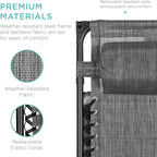 Best Choice Products Folding Zero Gravity Outdoor Recliner Patio Lounge Chair w/Adjustable Canopy Shade, Headrest, Side Accessory Tray, Textilene Mesh - Gray - Image 6