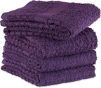 DII Basic Terry Collection Waffle Dishtowel Set, Solid Eggplant, 4 Piece - Image 3