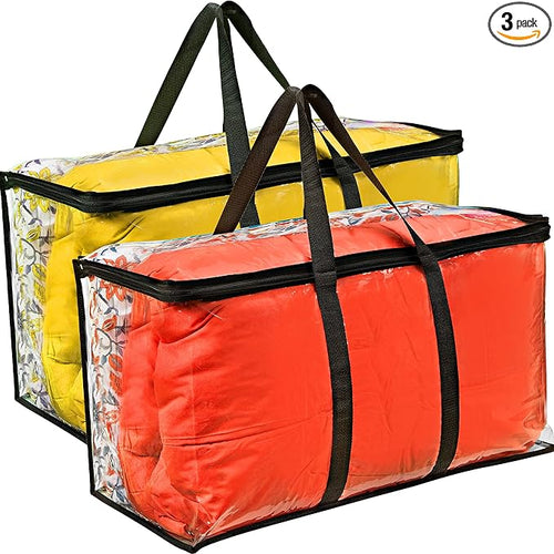 2 Pack Clear Large Moving Bags, Heavy Duty Storage Bags, College Totes by Vitalup