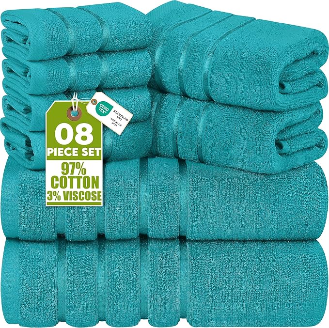 Utopia Towels 8 Piece Luxury Towel Set, 2 Bath, 2 Hand, and 4 Wash Cloths by UTOPIATOWELS