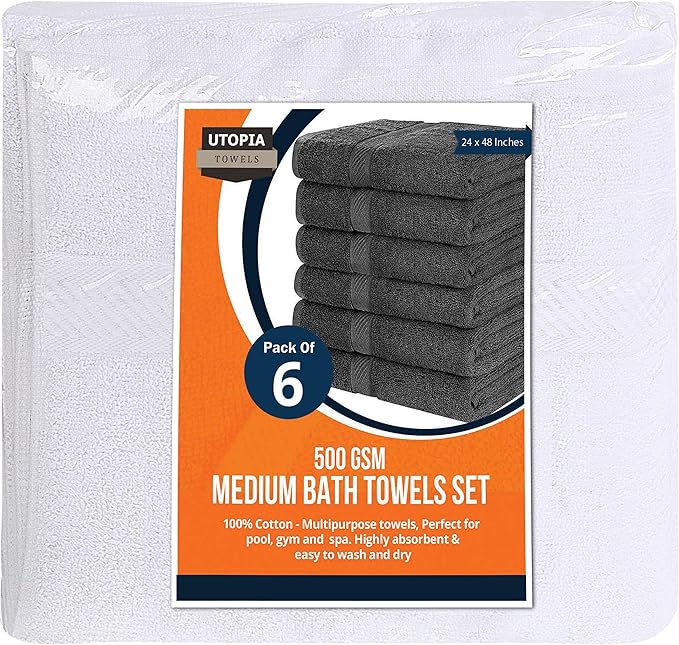 Utopia Towels 18 Pack Bath Towel Set, 500 GSM 100% Ring Spun Cotton Medium - Image 3