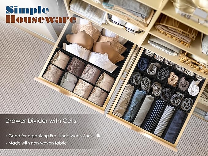Simple Houseware Closet Underwear Organizer Drawer Divider Assorted 7 Pieces - Image 4