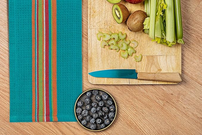 COTTON CRAFT Salsa Stripe Kitchen Towels - Image 7