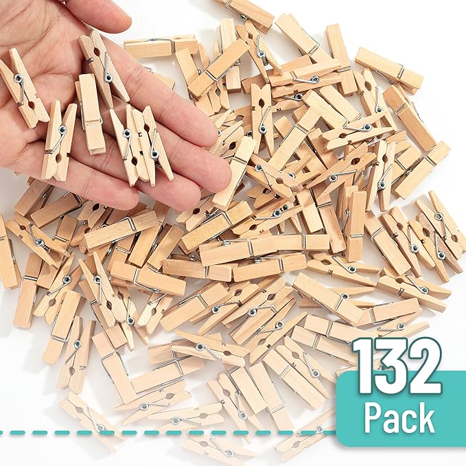 Mr. Pen- Wooden Clothes Pins, Natural Wood, 1.4 Inch, Mini Clothes Pins - Image 2