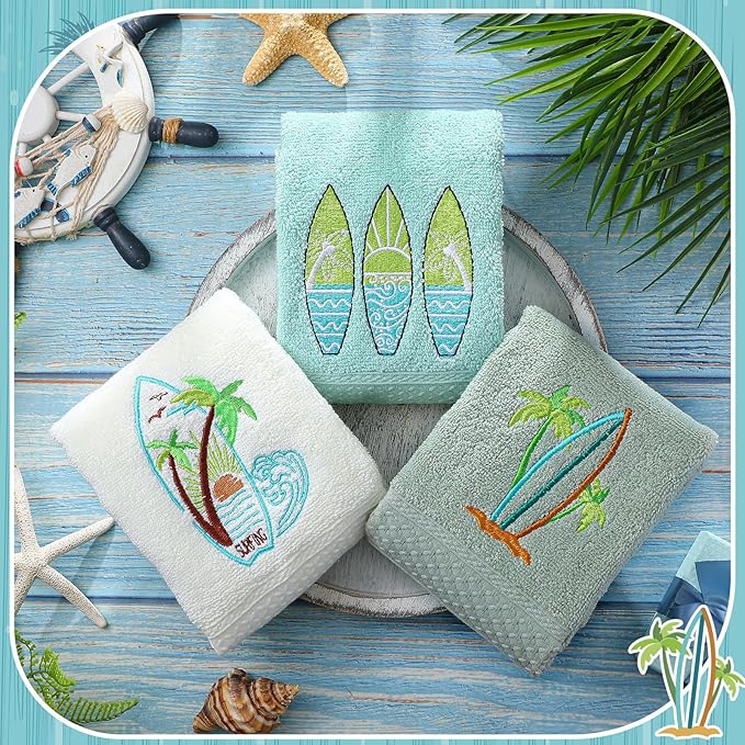 3 Pack Summer Surfboard Hand Towels - Image 4
