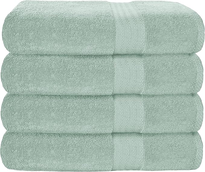GLAMBURG Premium Cotton 4 Pack Bath Towel Set by GLAMBURG