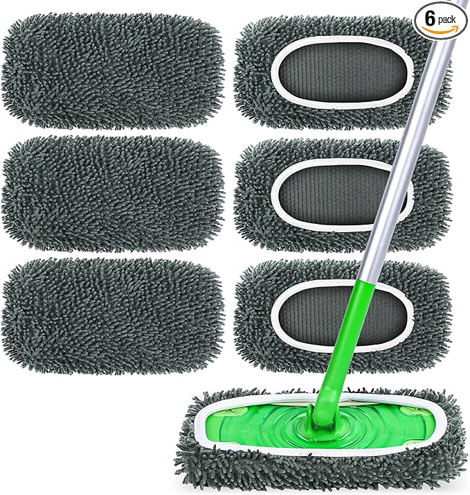 6-Pack Reusable Microfiber Mop Pads Compatible by Unknown