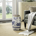 SAFAVIEH Castle Gardens Collection – Dragon’s Breath Blue Glazed Ceramic Chinoiserie Indoor/Outdoor Garden Stool (ACS4554A) - Image 2