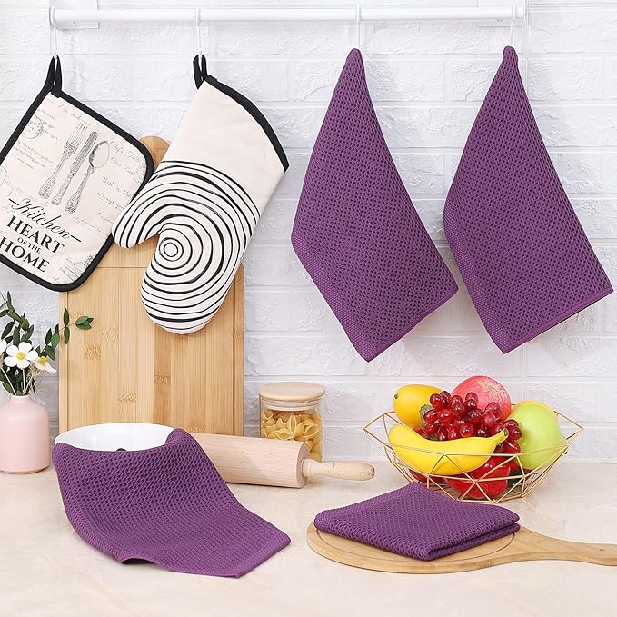 Homaxy 100% Cotton Waffle Weave Kitchen Dish Cloths, Ultra Soft Absorbent Quick - Image 6
