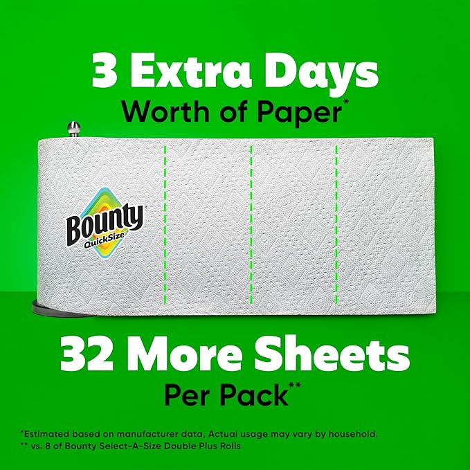 Bounty Quick Size Paper Towels, 8 Family Rolls - Image 5