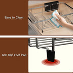 Over the Sink Expandable Dish Drainer Drying Rack In Stainless Steel - Image 8