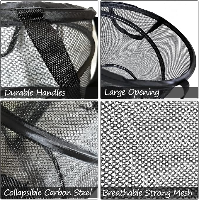 BATTOO Collapsible Laundry Basket Foldable Mesh Pop Up Hamper - Image 4
