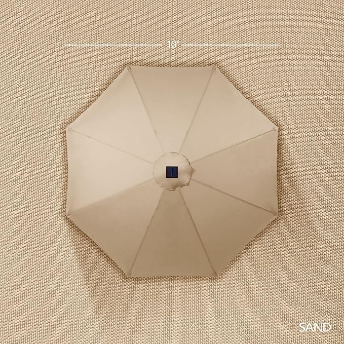 Best Choice Products 10ft Offset Cantilever Hanging Market Patio Umbrella, Smooth 360° Rotation, 8 Sturdy Ribs, Easy Adjustment - Sand - Image 8