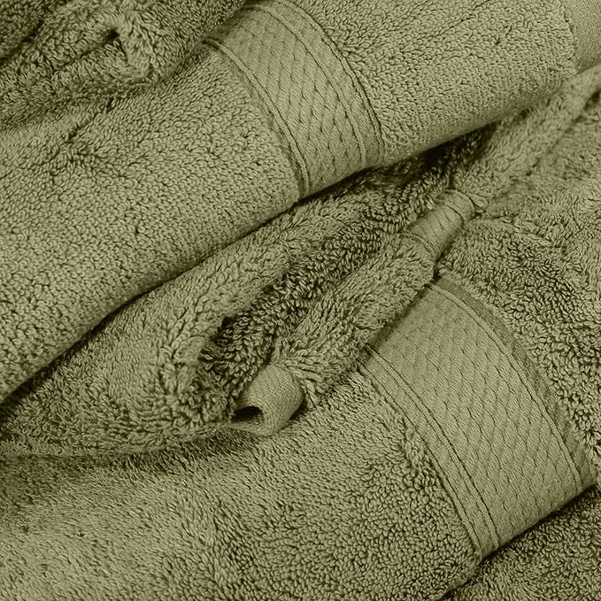Superior Solid Egyptian Cotton Towel Set, Washcloths 13” x 13”, Hand Towels 20” - Image 8