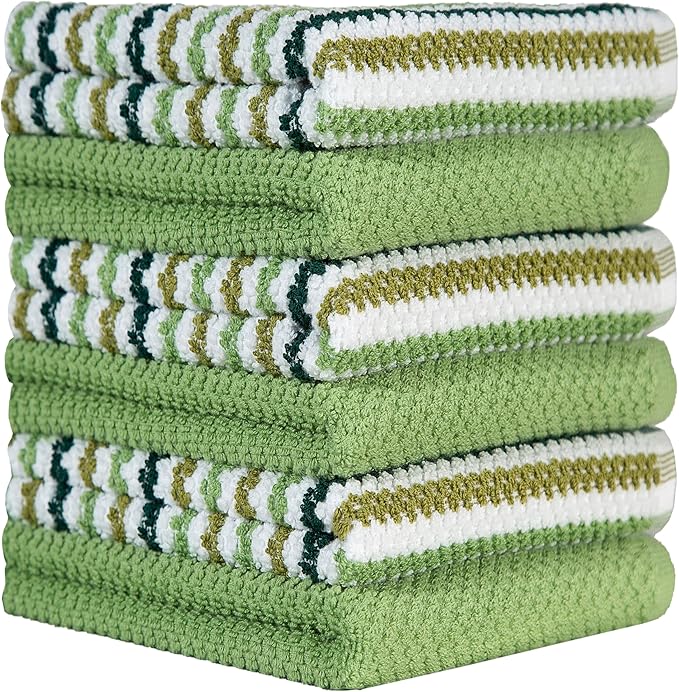 Premium Kitchen Towels | Large Cotton Kitchen Hand Towels | Popcorn Striped - Image 5