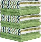 Premium Kitchen Towels | Large Cotton Kitchen Hand Towels | Popcorn Striped - Image 5